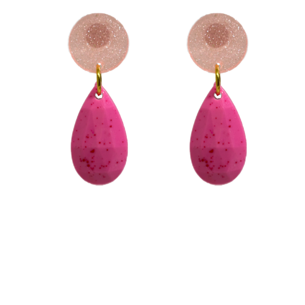 orecchini CARAMELLE: rosa baby trasparentebrillini - fucsia fluo melange